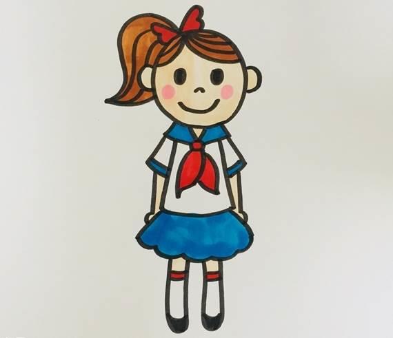 女孩简笔画 女孩简笔画扎马尾