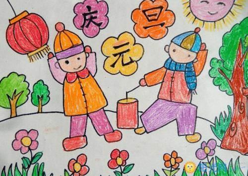 春节迎神简笔画图片 春节迎神简笔画图片彩色