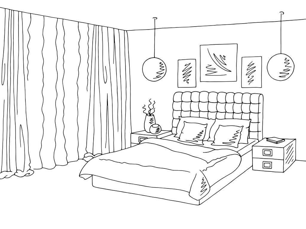 卧室简笔画 卧室简笔画图片大全