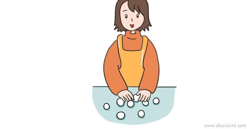 元宵做汤圆儿童画怎么画 元宵做汤圆简笔画画法