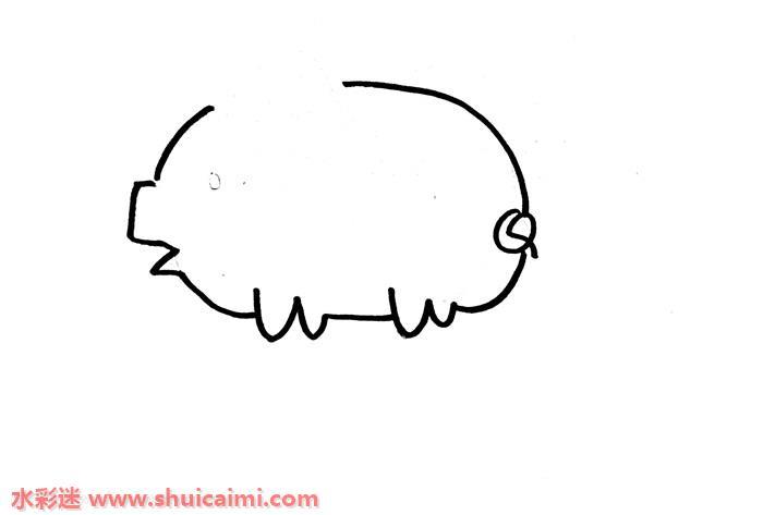 用3个w和一个Q画猪怎么画 猪简笔画简单好看彩色