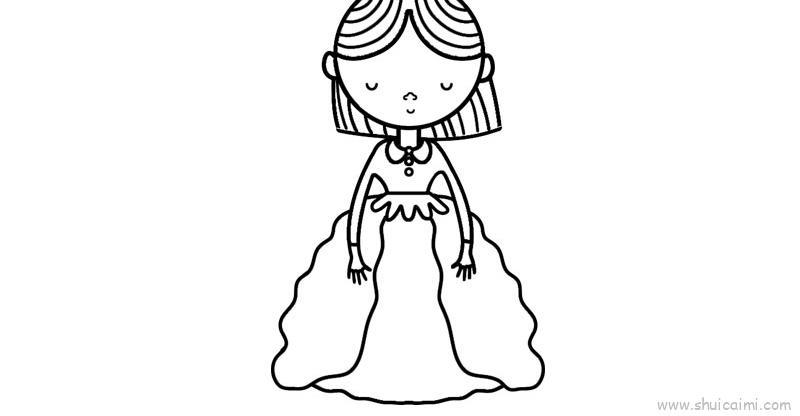 晚礼服公主儿童画怎么画 晚礼服公主简笔画简单