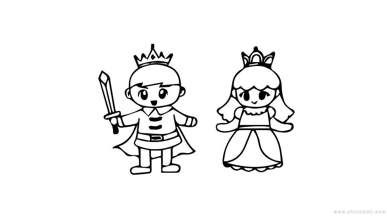 公主和王子简笔画怎么画 公主和王子简笔画顺序