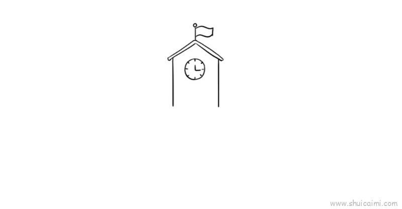学校儿童画怎么画 学校简笔画图片大全