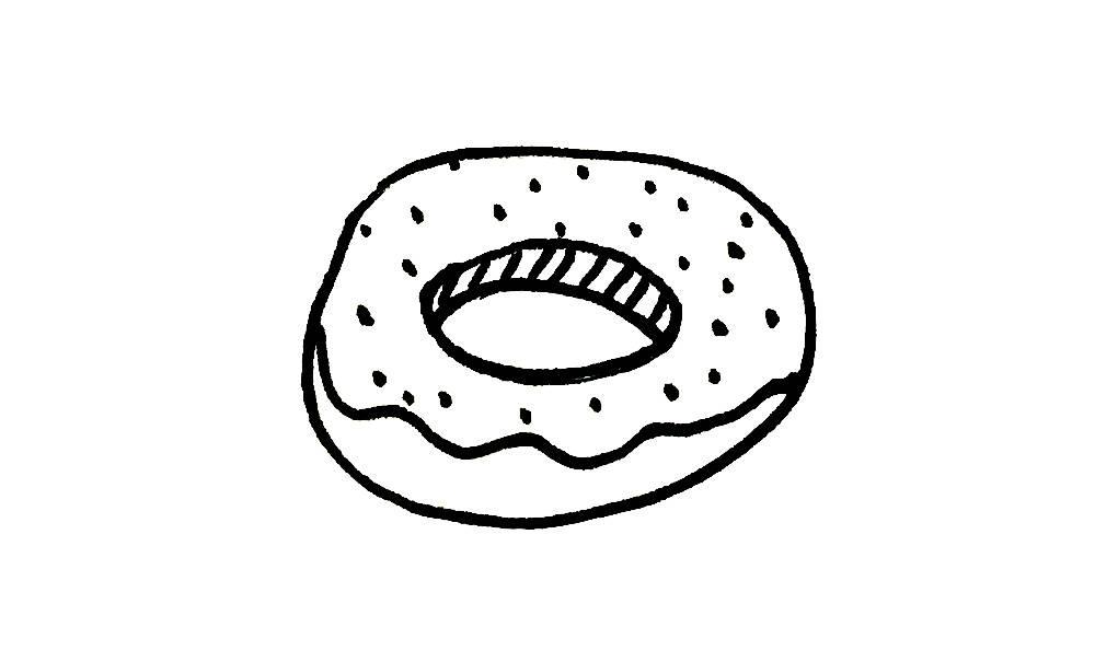 甜甜圈简笔画 甜甜圈简笔画图片