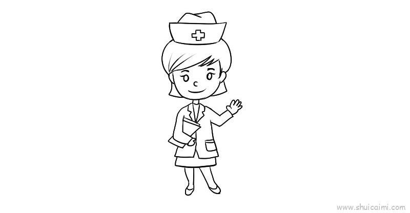 护士节护士儿童画怎么画 护士节护士简笔画步骤