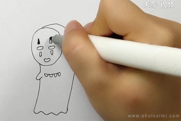 无脸男简笔画怎么画 无脸男简笔画顺序