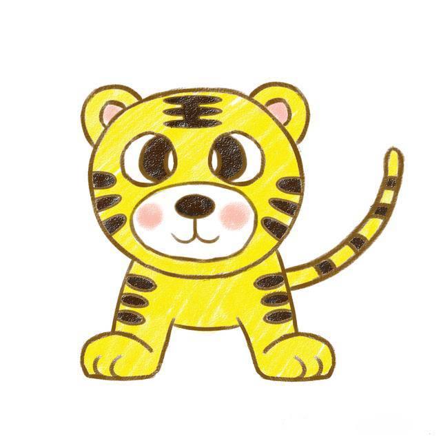 小老虎简笔画 小老虎简笔画可爱呆萌