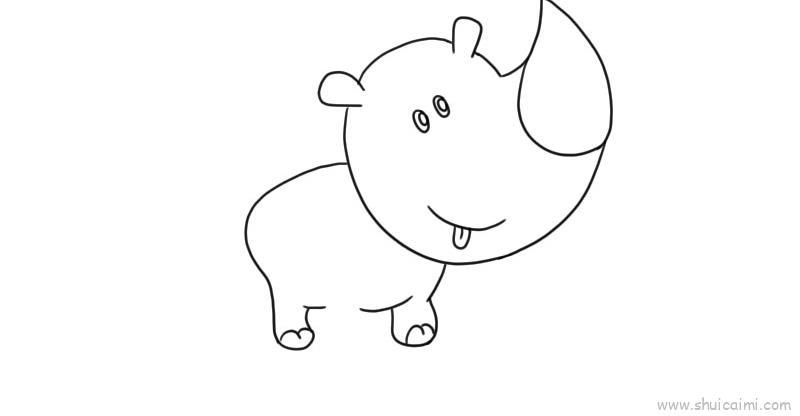 犀牛儿童画怎么画 犀牛简笔画步骤
