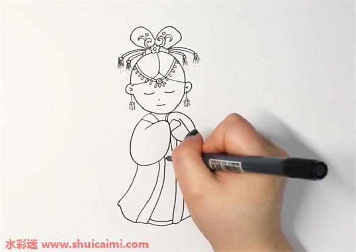 古代公主怎么画 古代公主简笔画简单彩色