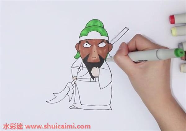 关羽怎么画 关羽简笔画图片大全带颜色