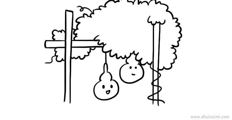 瓜架儿童画怎么画 瓜架简笔画步骤