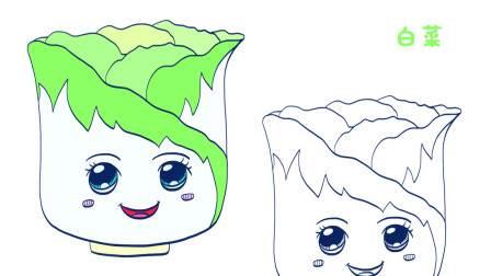 大白菜 简笔画 大白菜简笔画图片带颜色