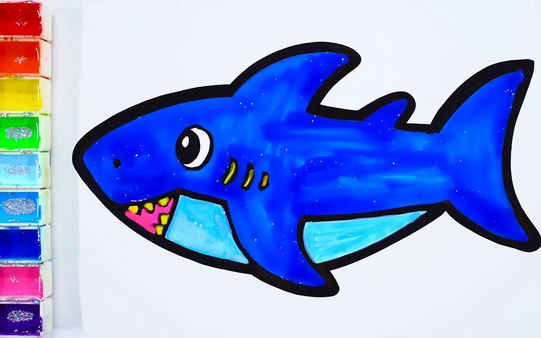 沙鱼简笔画图片大全 沙鱼简笔画图片大全彩色