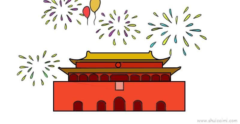 天安门儿童画怎么画 天安门简笔画图片