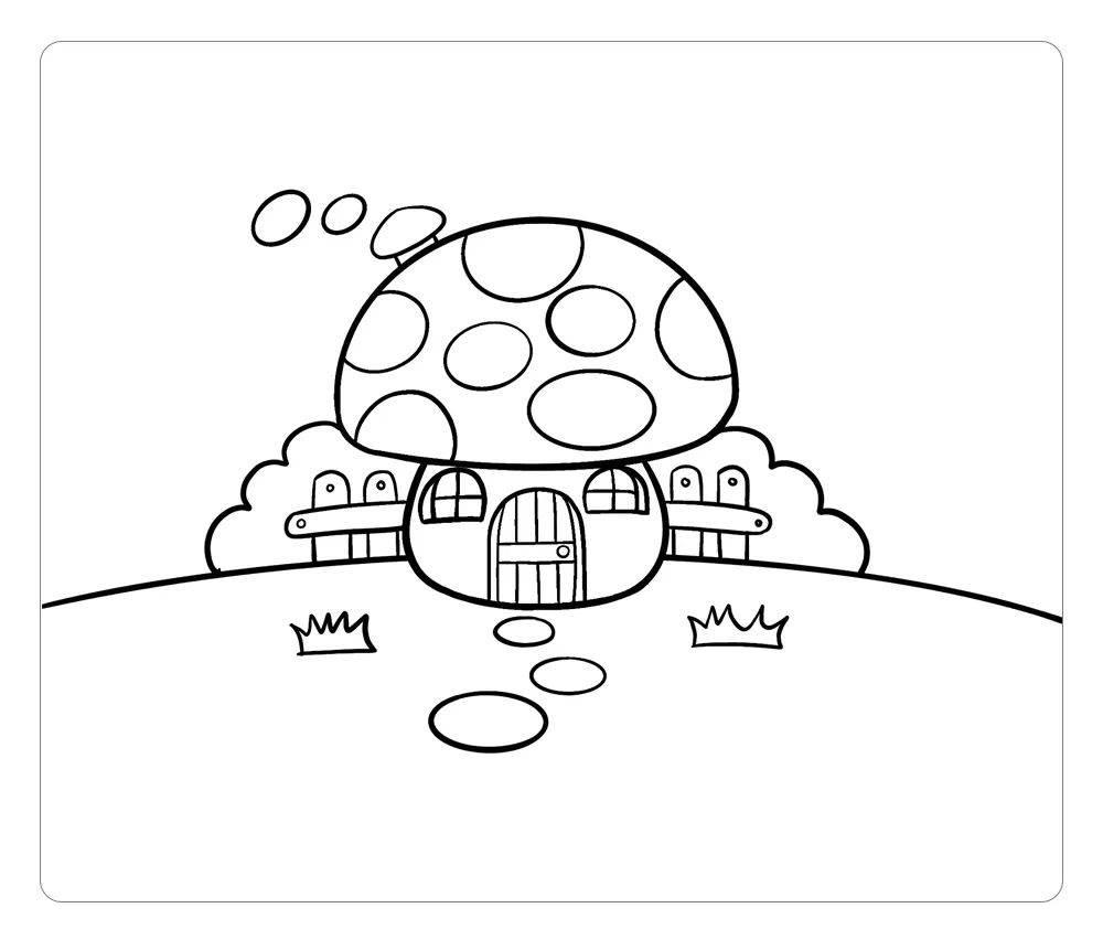 蘑菇房子简笔画 蘑菇房子简笔画图片带颜色