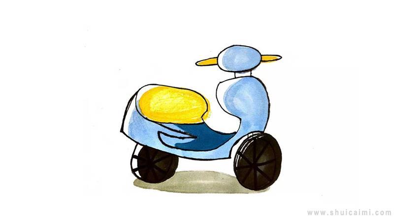 电动车简笔画怎么画 电动车简笔画图片