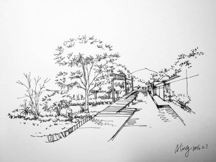 沿途风景线稿简笔画 沿途风景线稿简笔画图片大全