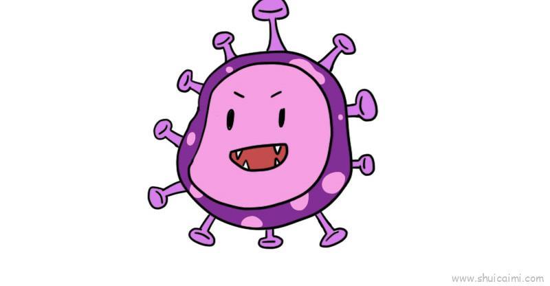 新型冠状病毒内容儿童画怎么画 新型冠状病毒内容简笔画画法