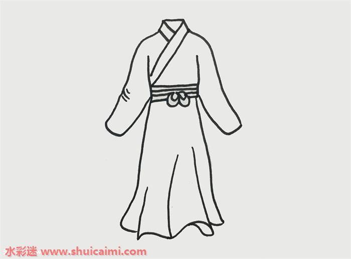 古代古裙怎么画 古代裙子简笔画简单易画彩色