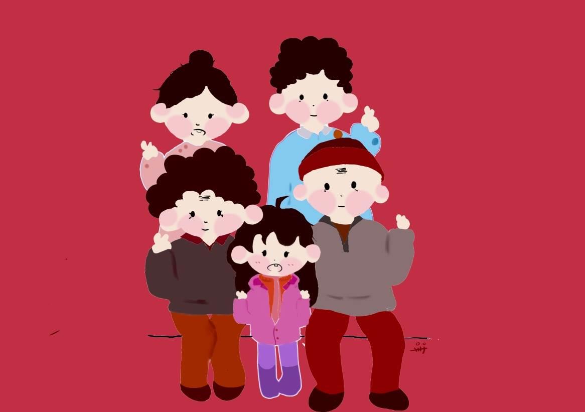 过年全家福儿童画怎么画 过年全家福儿童