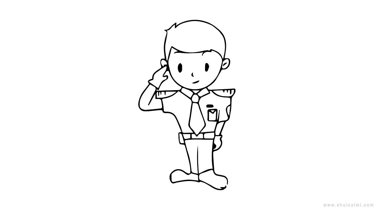 解放军敬礼简笔画怎么画 解放军敬礼简笔画好看