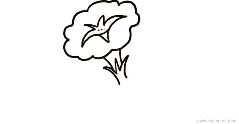 白色牵牛花儿童画怎么画 白色牵牛花简笔画简单