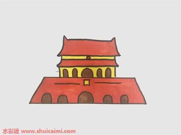北京天安门怎么画 天安门简笔画彩色