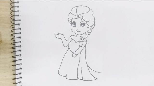 艾莎公主简笔画 艾莎公主简笔画彩色