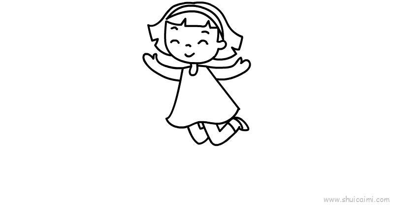 小朋友跳绳儿童画怎么画 小朋友跳绳简笔画简单又好看