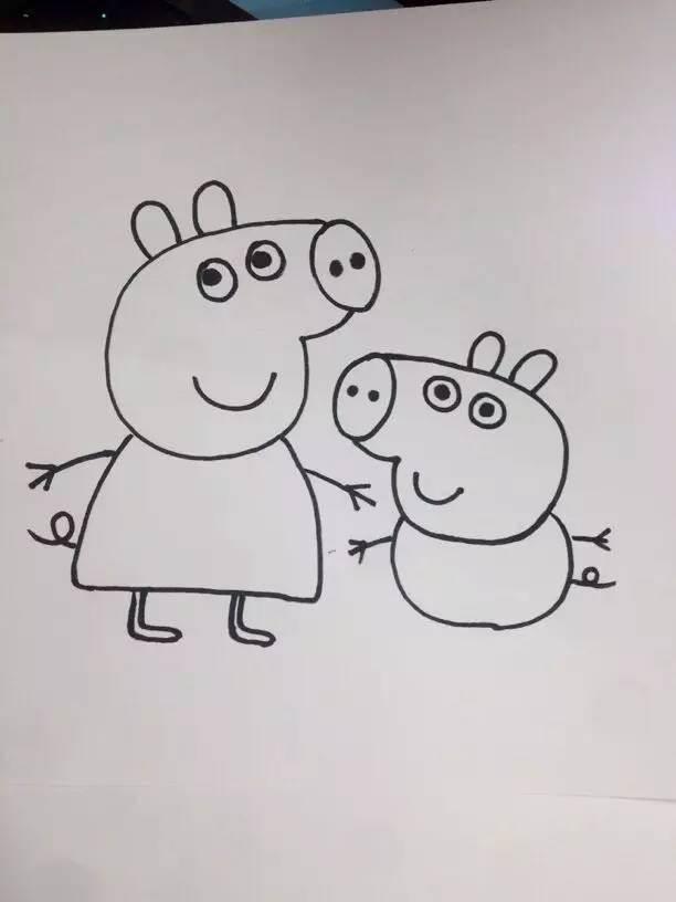 简笔画小猪佩奇 简笔画小猪佩奇涂色