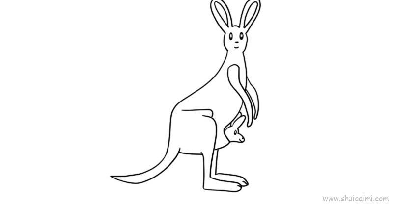 袋鼠儿童画怎么画 袋鼠简笔画图片