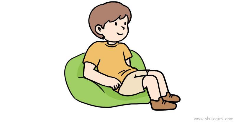 坐着儿童画怎么画 坐着简笔画好看