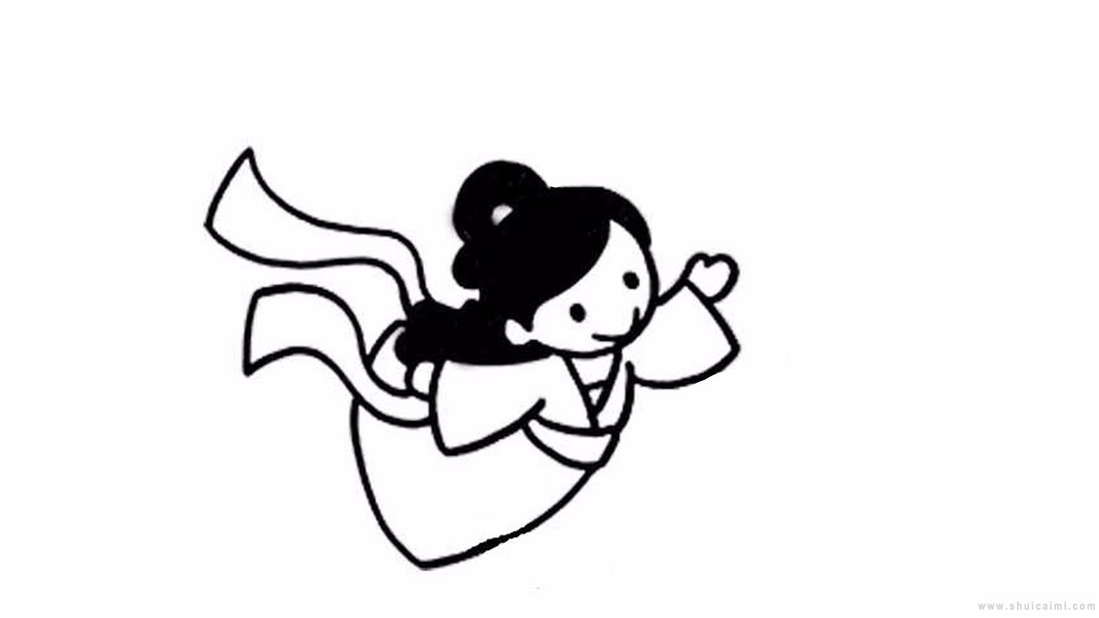 婵娥奔月简笔画怎么画 婵娥奔月简笔画好看