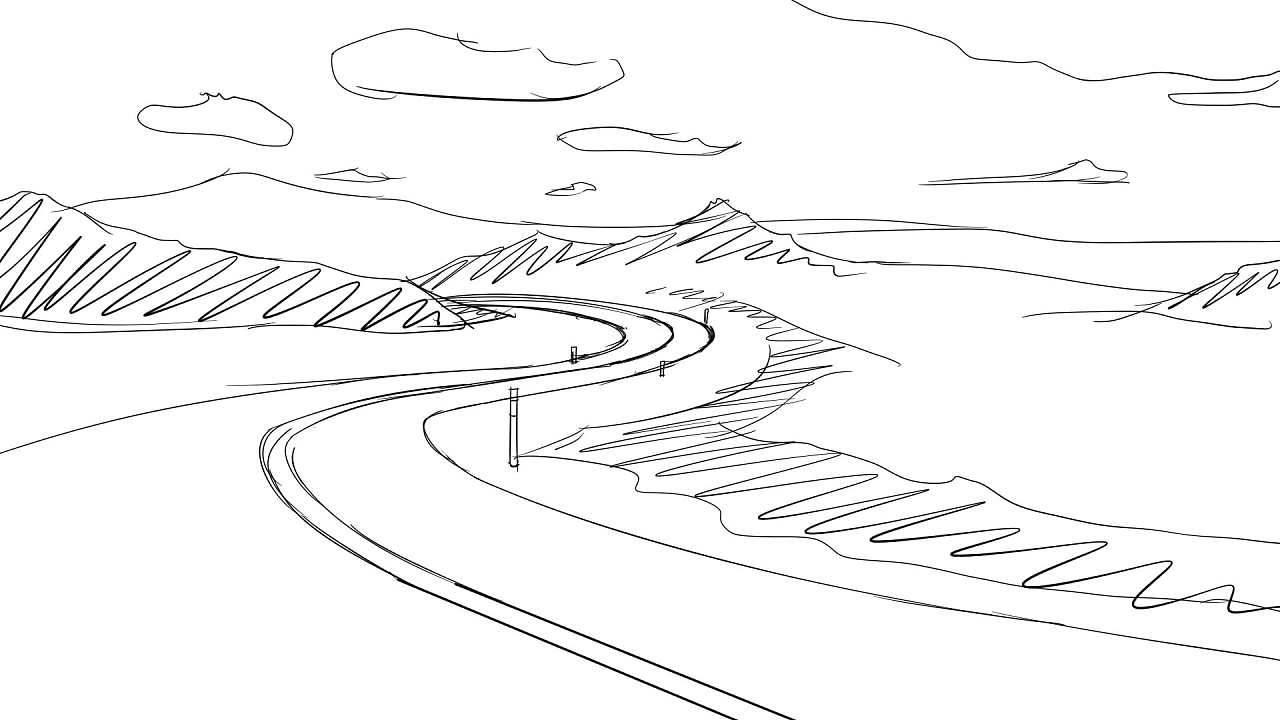 沿途风景线稿简笔画 沿途风景线稿简笔画图片大全