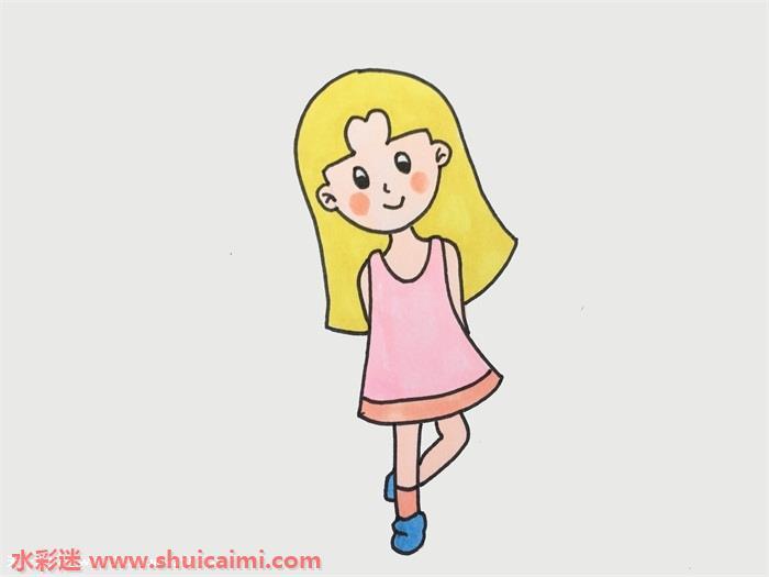少女怎么画 少女简笔画漂亮彩色