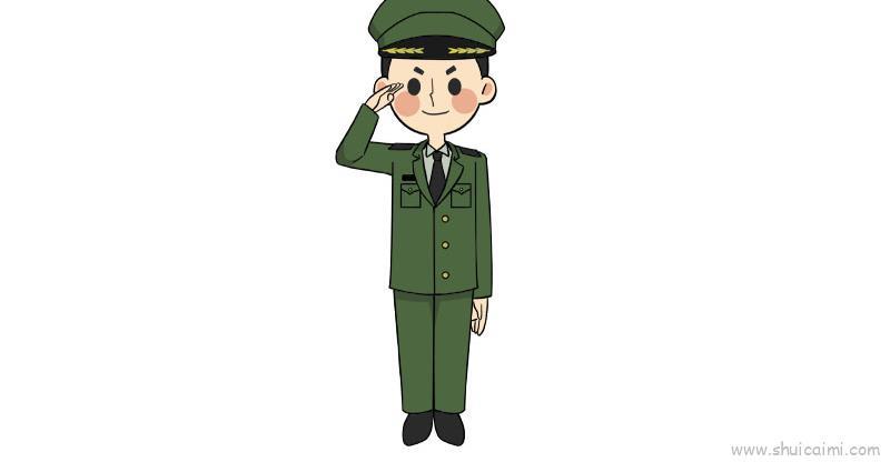 军人儿童画怎么画 军人简笔画画法