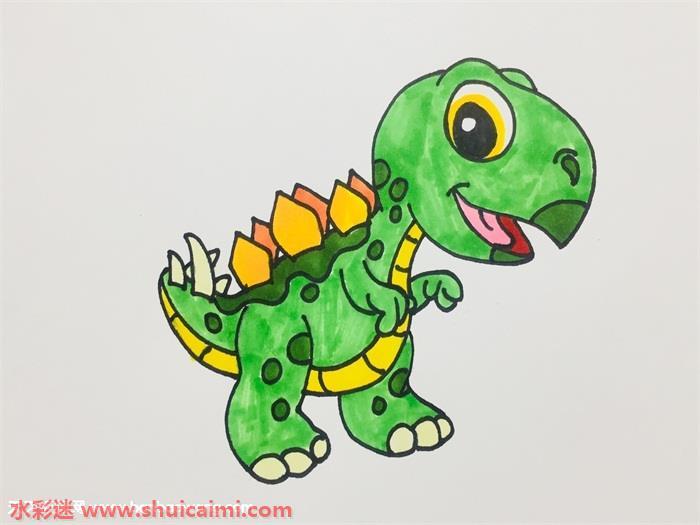 剑龙怎么画 剑龙简笔画简单好看带颜色