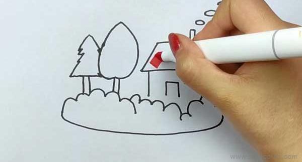 绿色家园儿童画怎么画 绿色家园简笔画图片