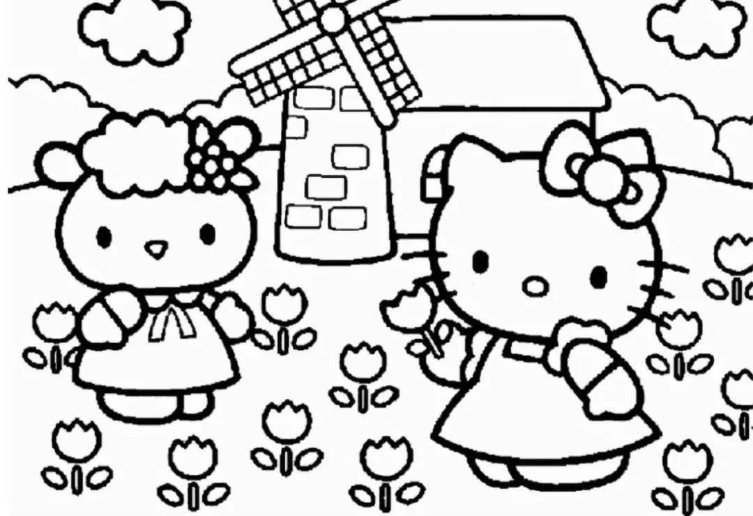 hellokitty简笔画 hellokitty简笔画带颜色