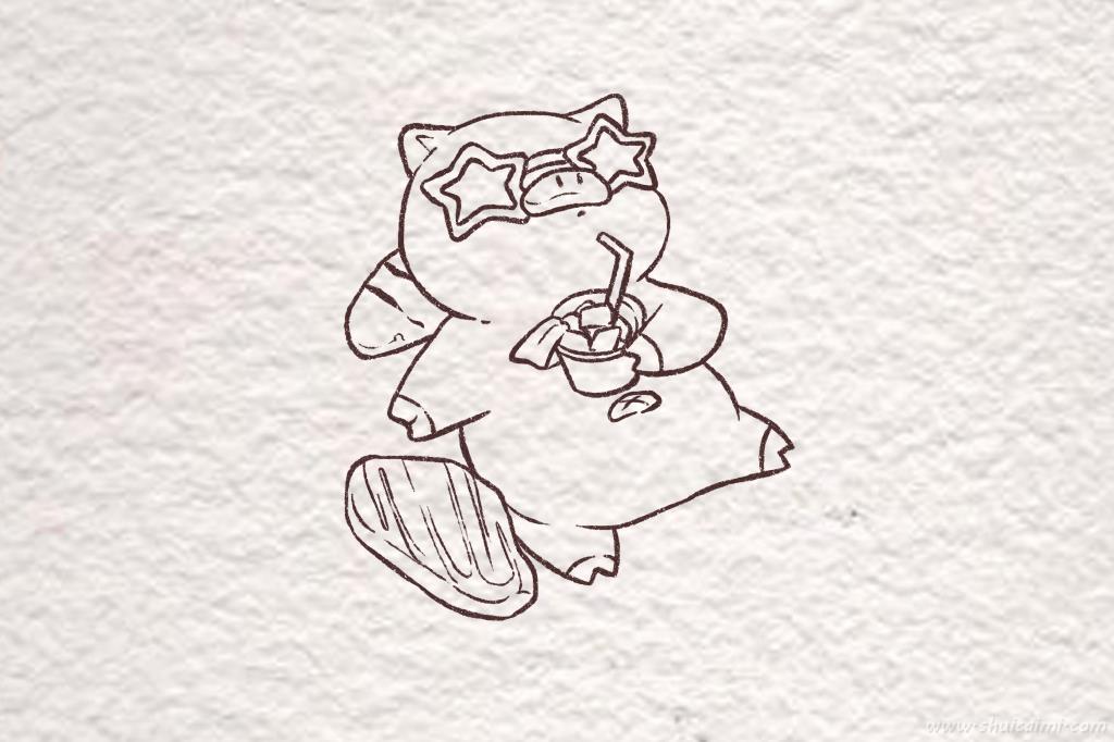 创意烧烤小猪怎么画 创意烧烤小猪简笔画彩色