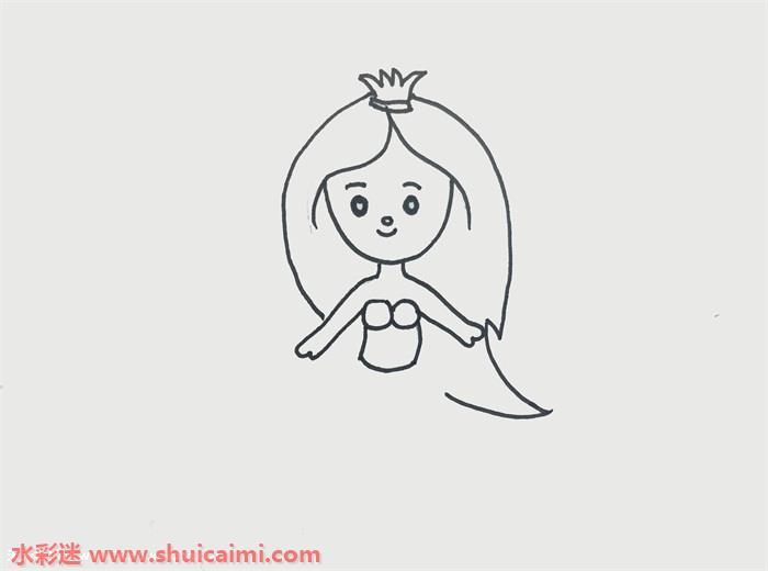 简单的美人鱼简笔画图解,教你美人鱼怎么画