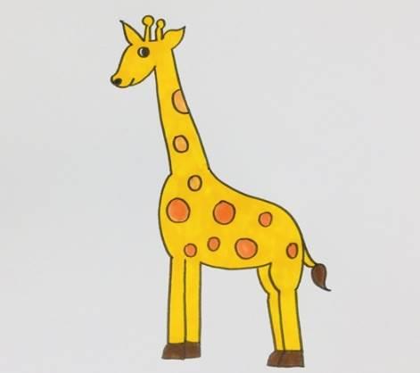 长颈鹿简笔画图片大全可爱 长颈鹿简笔画图片大全可爱带颜色