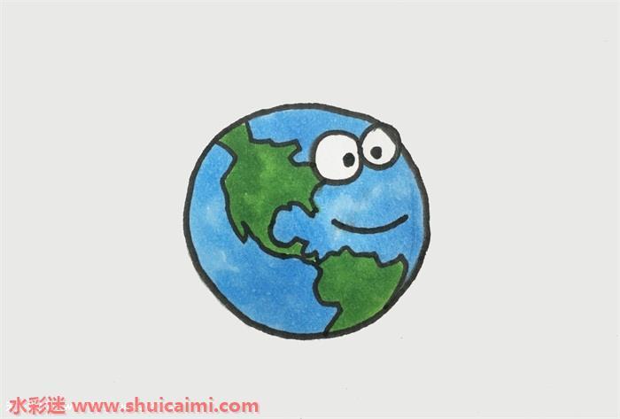 地球怎么画 地球简笔画简单易画彩色