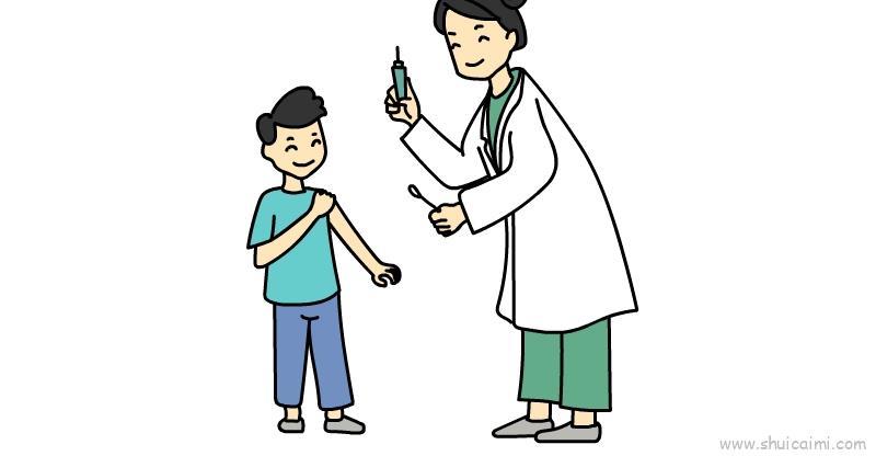 医生照顾病人儿童画怎么画 医生照顾病人简笔画步骤