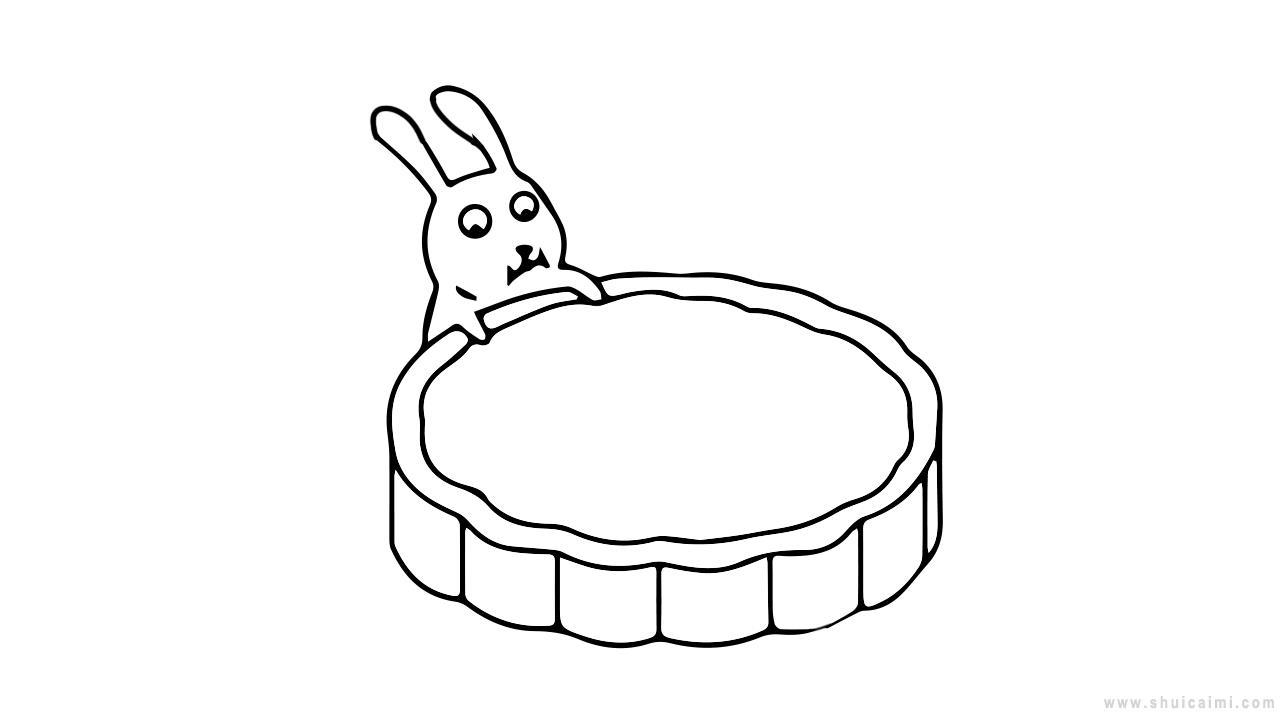兔子抱月饼简笔画怎么画 兔子抱月饼简笔画画法