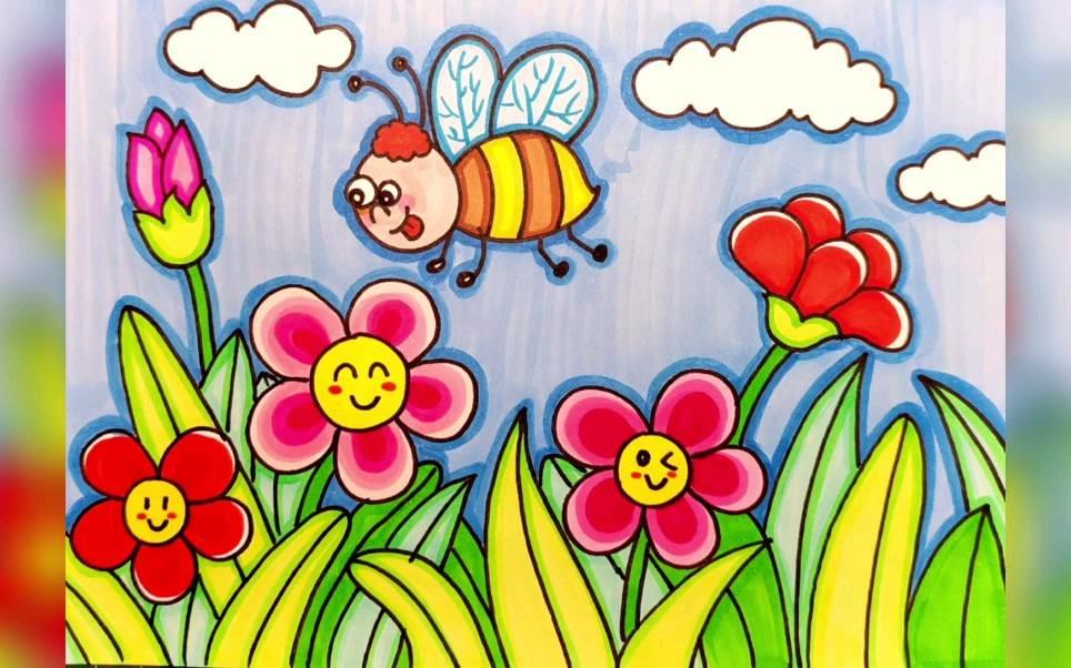 花丛简笔画 花丛简笔画彩色