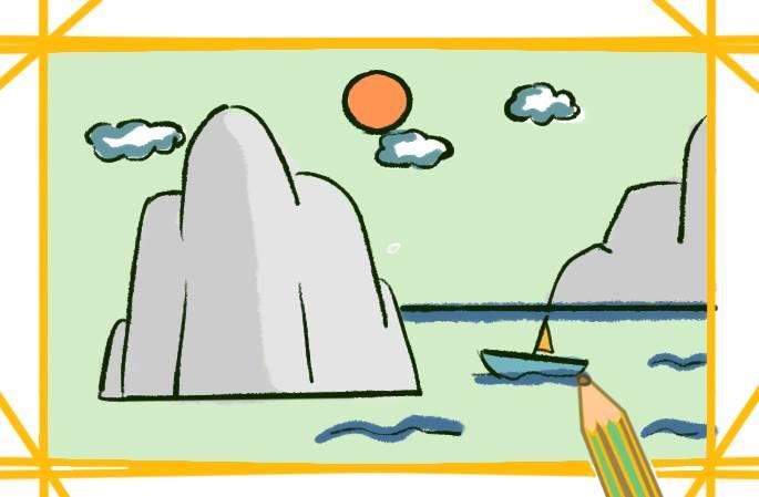 山水简笔画 山水简笔画简单又漂亮