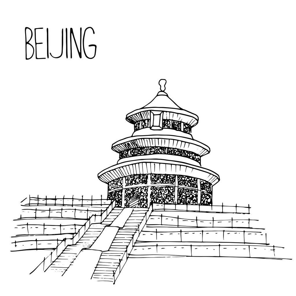 天坛简笔画 天坛简笔画带颜色