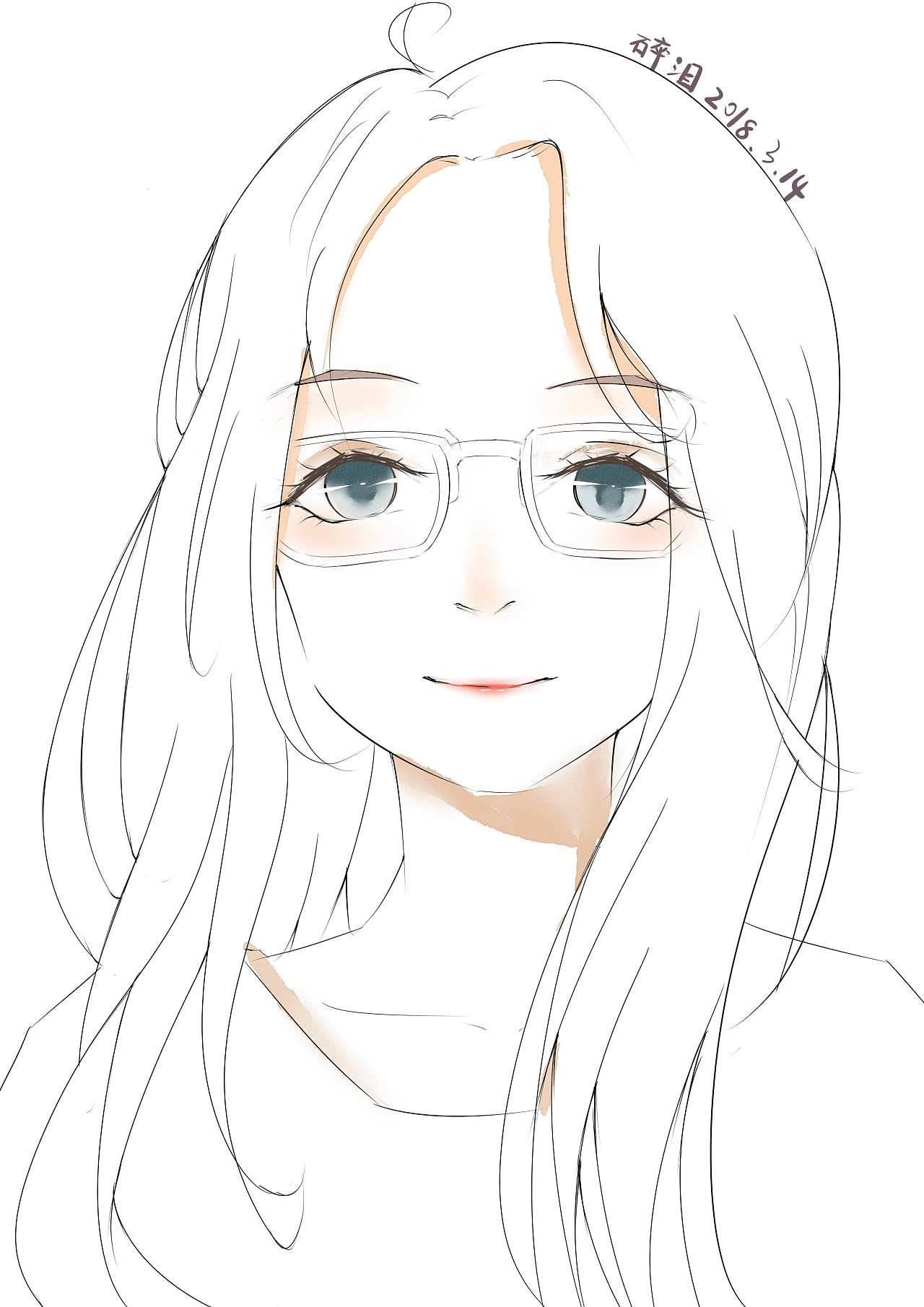 自画像简笔画女生 自画像简笔画女生全身